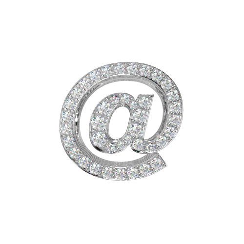 sign-@-charm-silver