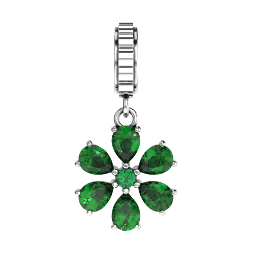 green-glory-flower-charm-silver