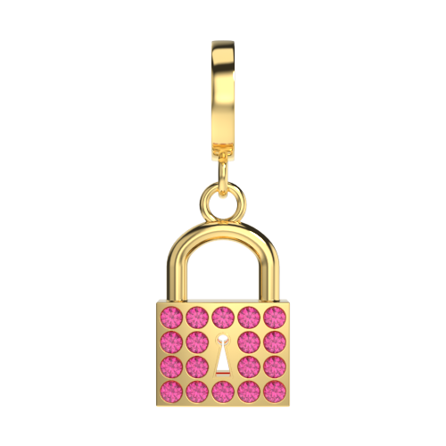 lock-of-love-charm-gold